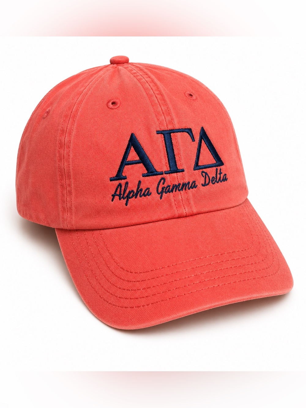 Alpha gamma delta Pink red Embroidered hat